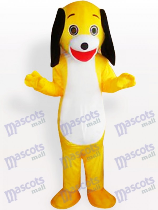 Costume de mascotte adulte petit chien jaune