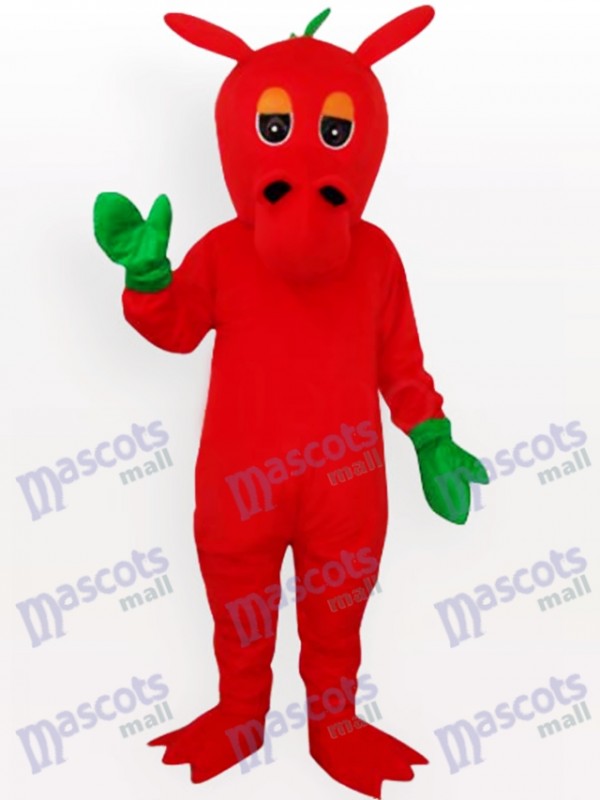 Costume de mascotte adulte Red Dragon with Green Mitts