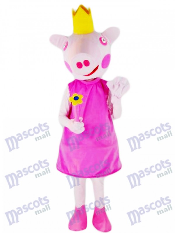 Ferme de costume de mascotte princesse rose cochon