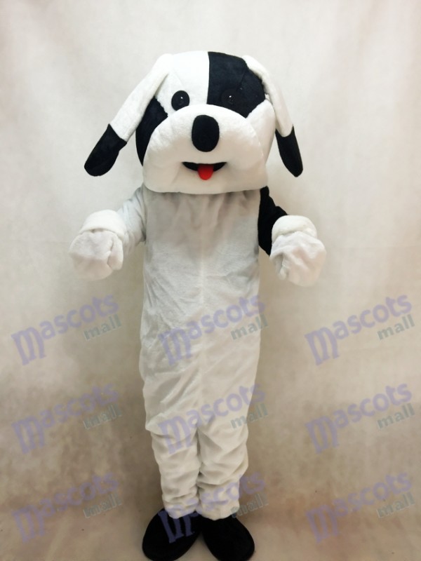 Costume adulte mascotte chien noir et blanc Animal