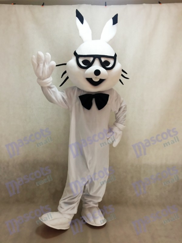 Costumes de mascotte de lapin de Pâques blanc bugs de lapin