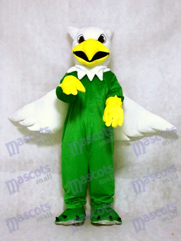 Costume de mascotte Griffin vert avec ailes blanches