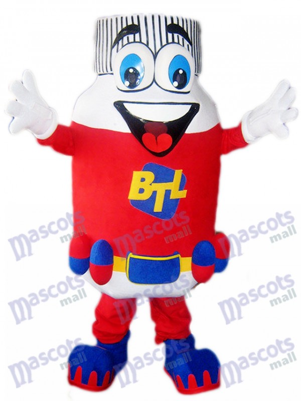 Costume de mascotte BTL de pilule rouge