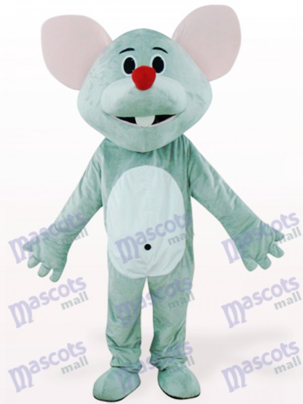 Costume de souris grise avec le nez rouge animal mascotte