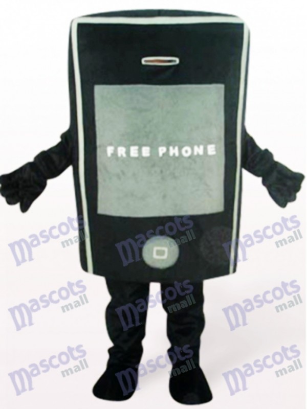 Téléphone noir pour le costume de mascotte adulte de promotion