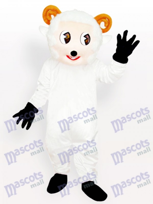 Costume de mascotte adulte petit mouton blanc animal