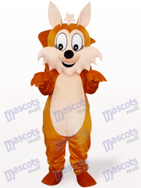 Écureuil brun avec le costume de mascotte adulte animal de grande queue