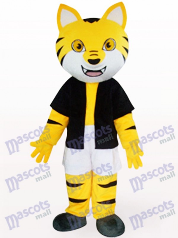 Tigre orange en costume de mascotte d'animal noir Underwaist